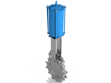 Hydraulic knife/gate valves