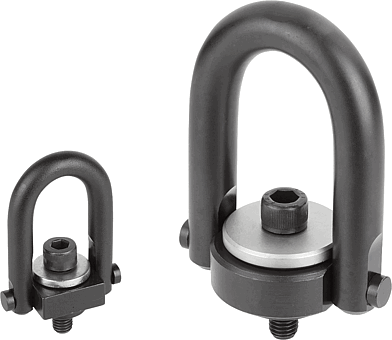 Hoist ring, steel with U-bracket, 360 degree rotation - inch