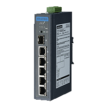 Ethernet Switch; 4GE PoE+1G+1G SFP, Unmanaged Ethernet Switch, IEEE802.3af/at, 24~48VDC(BE version), 48V~53VDC(AE Version), -40~75℃