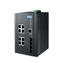 Ethernet Switch; 8GE PoE and 4G SFP Managed Ethernet Switch, IEEE802.3af/at, 46~57VDC, -40~75℃