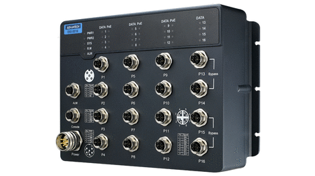 Industrial Ethernet Switches: EN50155 Managed PoE Ethernet Switch with 16GE(4bypass), 24-110VDC - EKI-9516G-4GMPW