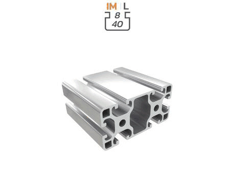 Aluminium profile section, 40x80 mm