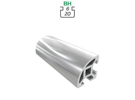 Aluminium profile section, 20x20 mm, round