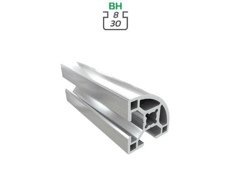Aluminium profile section, 30x30 mm, round