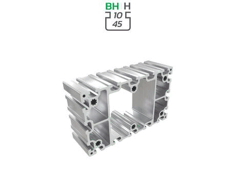 Aluminium profile section, 135x225 mm