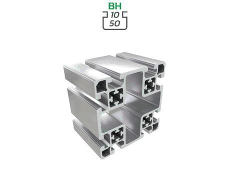 Aluminium profile section, 100x100 mm