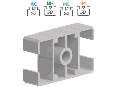 Aluminium profile section, 30x50 mm