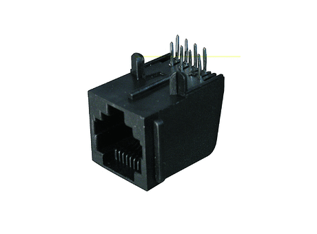 Modular female THT 06poles pitch 2,54mm RJ12 1,5A right angle