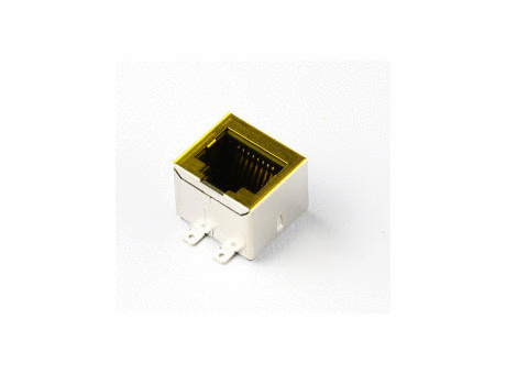 Modular female SMT 08poles pitch 1,27mm RJ45 1,5A top entry shielded