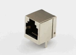 Modular female THT 06poles pitch 1,02mm RJ12 1,5A right angle shielded
