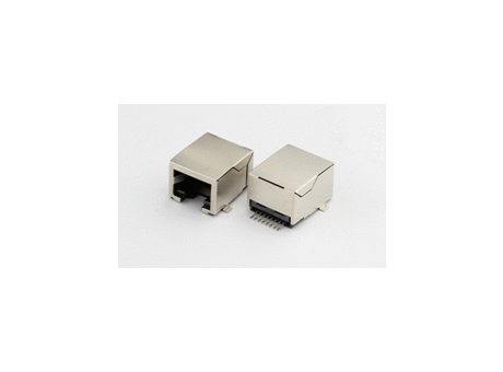 Modular female SMT 08poles pitch 1,27mm RJ45 1,5A right angle