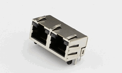 Modular female THT 08poles pitch 1,02mm RJ45 1,5A right angle