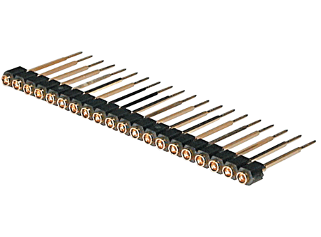 Socket, machined pins, single row, pitch 2.54mm