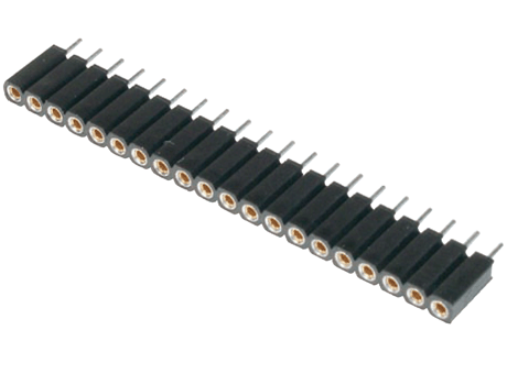 Socket, machined pins, straight, single row, pitch 2.54mm