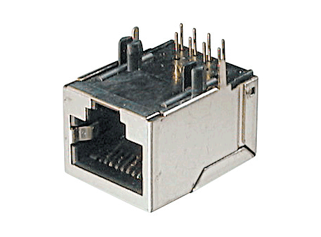 Modular Jacks, right-angled, 8 contacts, shielded