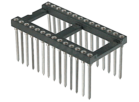 IC-socket, wire-wrap-type, L =17.80mm, pitch 2.54mm