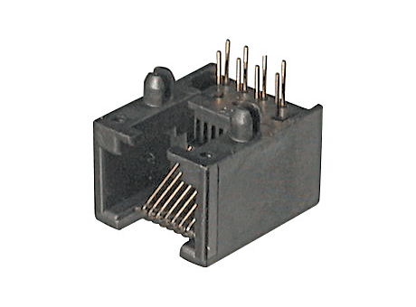 Modular Jacks, right-angled, low profile, 4 - 6 contacts