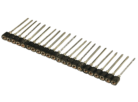 Contact strip, wire-wrap-style, single row, straight, pitch 2.54mm