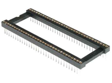 IC-socket, machined pins, 64-contacts, pitch 1.778mm