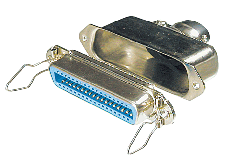 Centronics, female, with metal cover