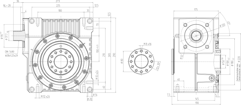 ATLANTA - Free CAD models - HT- worm gear unit a=100 with ISO-connetion ...