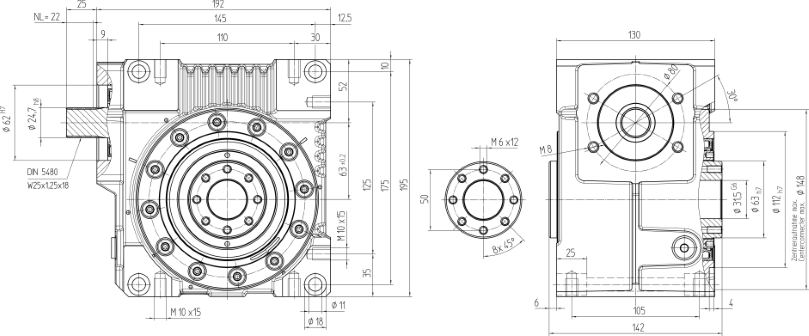 ATLANTA - Free CAD models - HT- worm gear unit a=63 with ISO-connetion ...