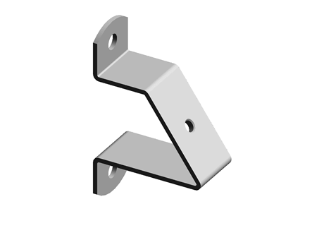 Angled Railing Support Bracket AutomationDirect - Free CAD models - AutomationDirect angled DIN rail ...