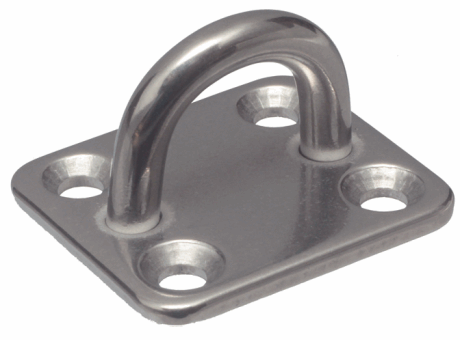 231995 PONTET SOUDÉ SUR PLATINE RECTANGULAIRE EMBOUTIE - INOX A2
