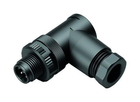 M12 Male angled connector, Contacts: 5, 6.0-8.0 mm, unshielded, screw clamp, IP67