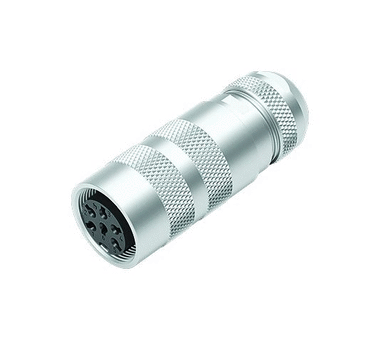 M16 Conector de cable hembra, Número de contactos: 12 (12-a), 4,1-7,8 mm, blindable, soldadura, IP68, UL, Versión corta