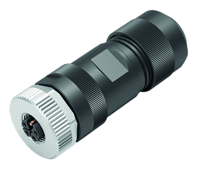 M12 Female cable connector, Contacts: 4+PE, 8.0-13.0 mm, unshielded, screw clamp, IP67, with PE connection