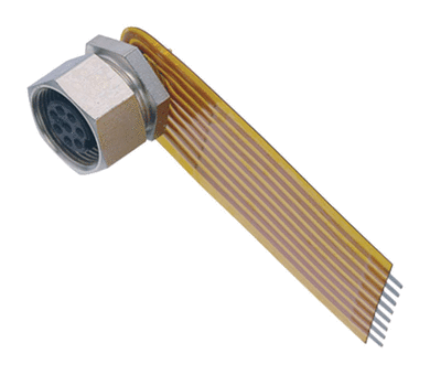 M9 Female panel mount connector, Contacts: 7, unshielded, THT