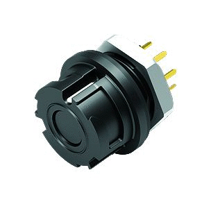 Bayonet Female panel mount connector, Contacts: 8, unshielded, THT, IP67