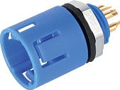 Snap-In IP67 (subminiature) male panel mount connector, Contacts: 3, unshielded, solder, IP67