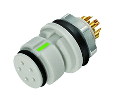 Snap-In Female panel mount connector, Contacts: 3, unshielded, solder, IP67