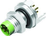 M8-D Flanschstecker, Polzahl: 4, schirmbar, tauchlöten, IP67