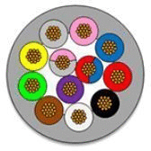 PVC cable, Contacts: 12, PVC  grey, 8 x 0.25 mm²