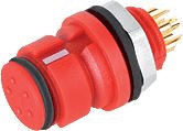 Snap-In IP67 (subminiature) female panel mount connector, Contacts: 8, unshielded, solder, IP67