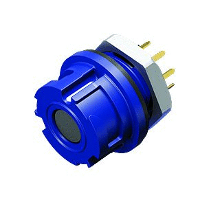 Bayonet Female panel mount connector, Contacts: 8, unshielded, THT, IP67