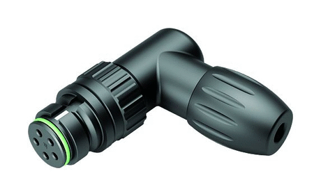 Snap-In Female angled connector, Contacts: 8, 2.5-4.0 mm, unshielded, solder, IP67