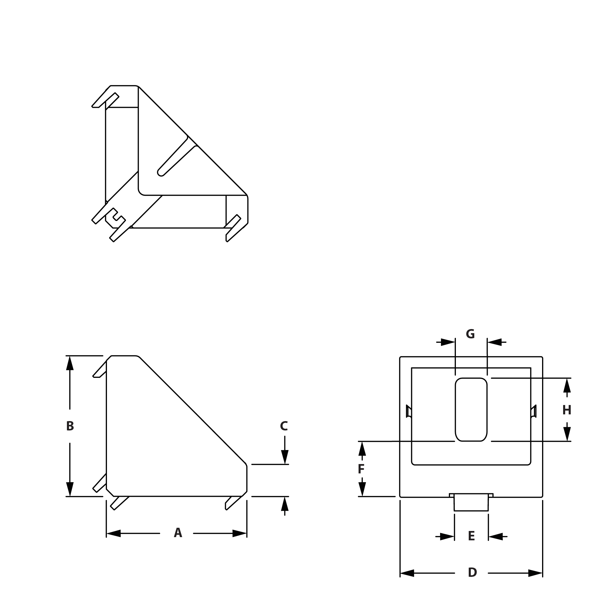 Bonnell Aluminum - Free CAD models - 671217 - 45S 2 Hole Corner Gusset ...
