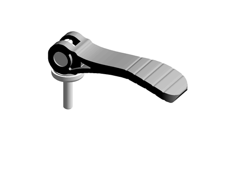 00201-029i - Adjustable cam lever in composite plastic, stud and washer in stainless steel AISI 303