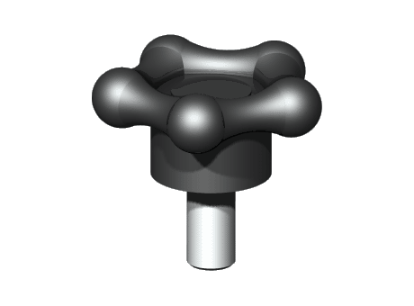 00202-021 - Knob type Etoile, threaded screw in zinc-plated steel
