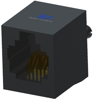 RJ45连接器: 3D 模型 - SOLIDWORKS, Inventor, CATIA V5, AutoCAD, STEP, STL 以及更 ...