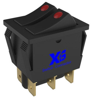 30.50*25*22mm方形带灯船型开关/翘板开关/大电流船型开关/船型开关二档/翘板开关ON-OFF