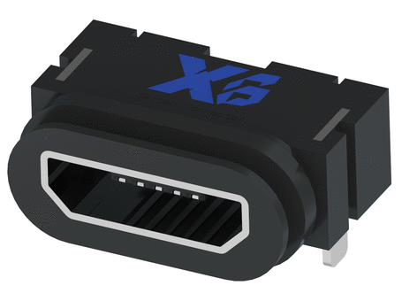 10.6*7*4.6mm防水平口Micro2.0 SMT连接器/Micro2.0USB接口/Micro2.0插座/Micro2.0 USB插口连接器5PIN