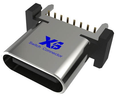 东莞市溪榜电子有限公司 - 免费 CAD 模型 - 12*6.5*5mmUSB 2.0 Type C插座/立式2.0 USB母座Typec ...