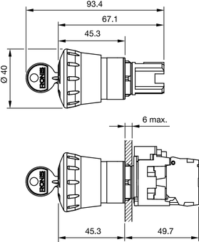 eao - Free CAD models - 45-2C35.1920.110 Emergency stop switch ...