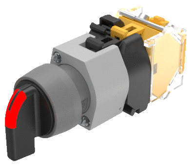 704.103.0I Selector switch illuminated, 2 positions, long lever, round, Actuator, Rest - Momentary