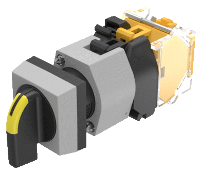 704.300.0I Selector switch illuminated, 2 positions, long lever, square, Actuator, Rest - Maintained